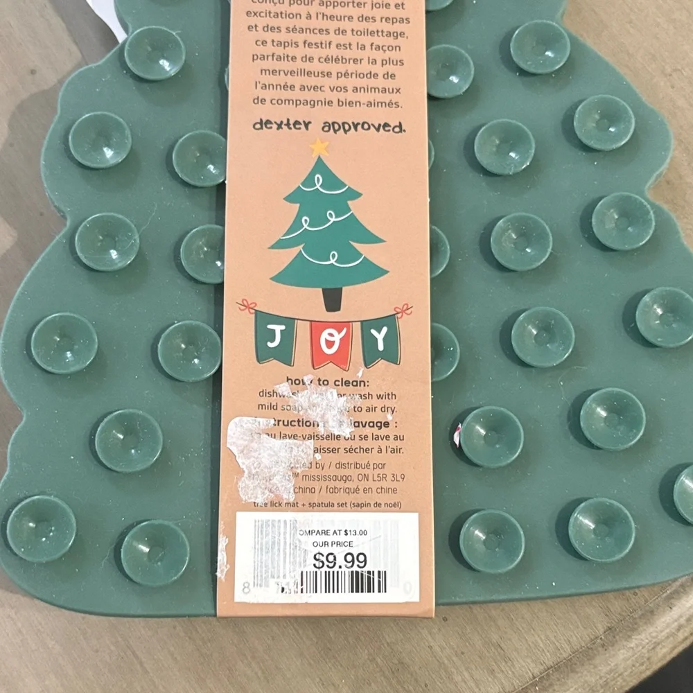 Dex Green Christmas Tree Licking Mat & Spatula Set for Dogs